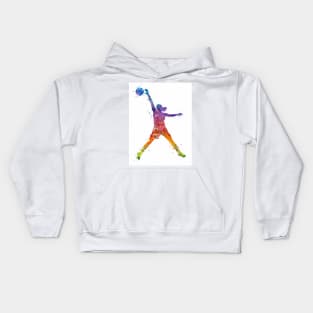 Girl Basketball Player Air Jordan Pose Watercolor Sport Gift Kids Hoodie